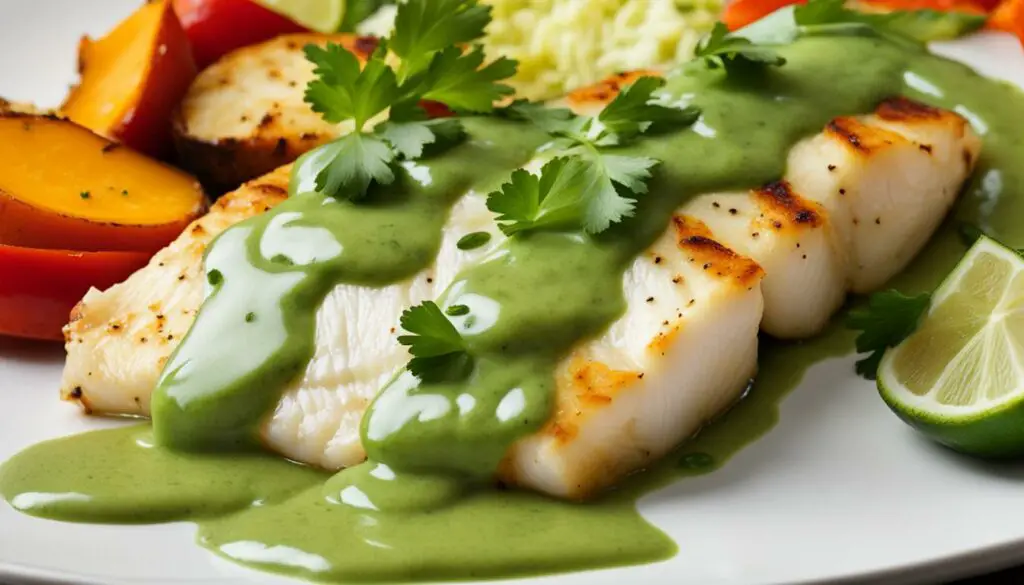 Cod dish with cilantro lime sauce