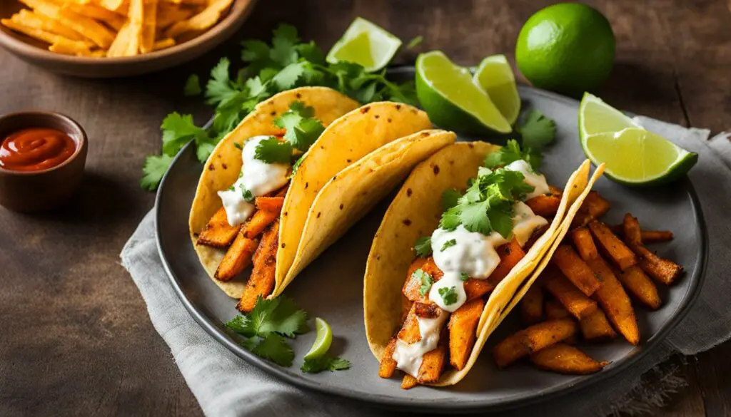 Fish Tacos with Sweet Potato Fries