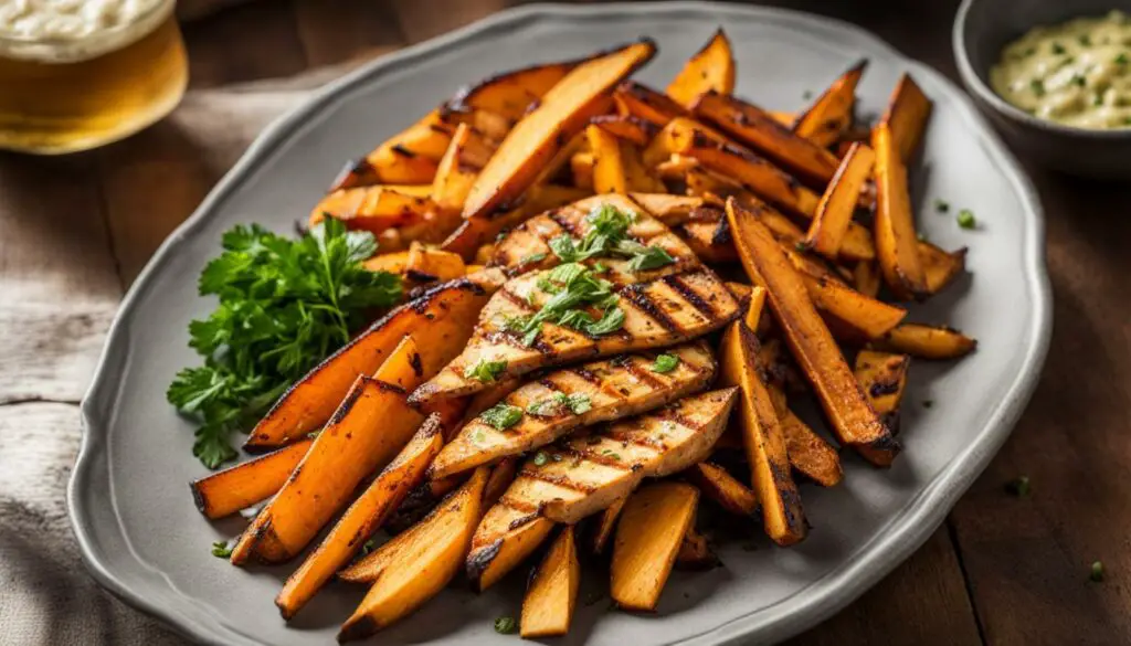 Grilled Chicken and Sweet Potato Fries