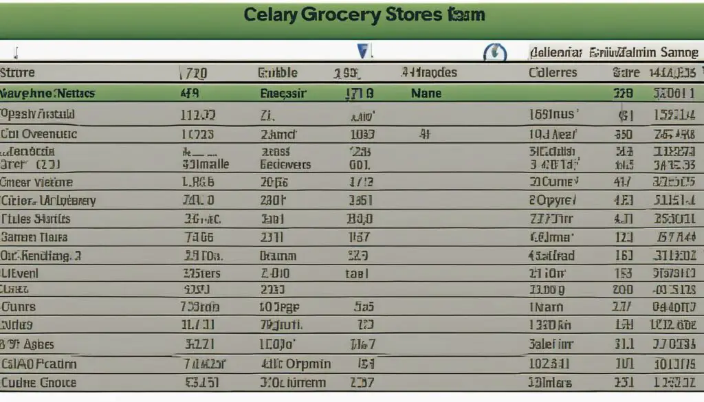 Local grocery store comparison table