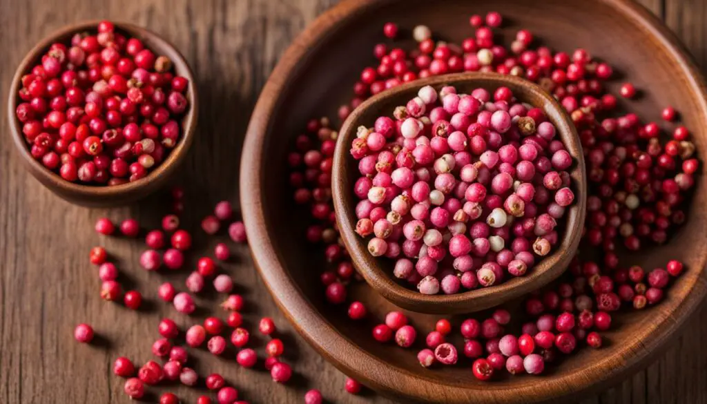Pink peppercorns substitute for ground white pepper