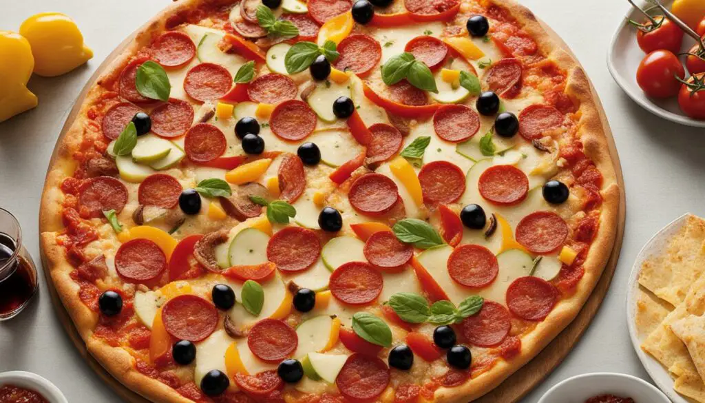 Pizza with assorted toppings