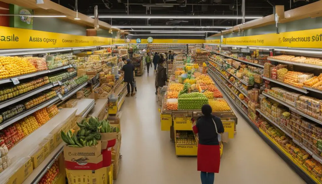 corn starch aisle in supermarket
