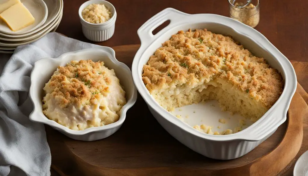 fresh bread with tuna casserole