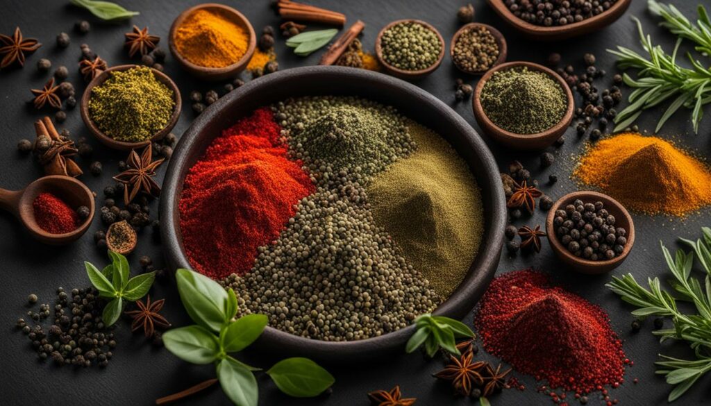 herbs and spices as black pepper substitutes