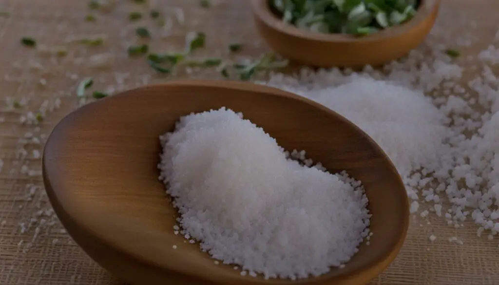 onion salt substitute in a wooden spoon