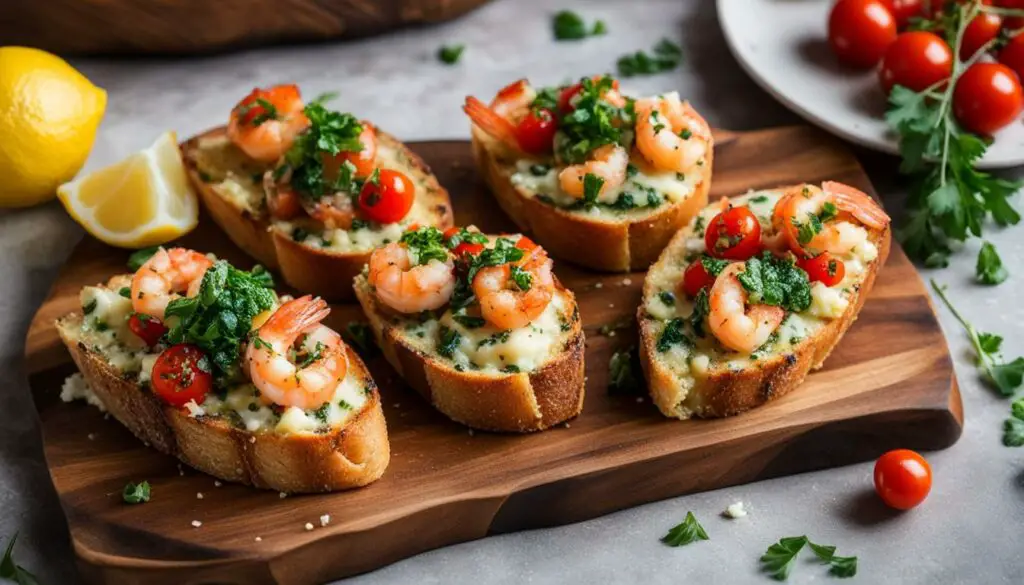 shrimp scampi bruschetta