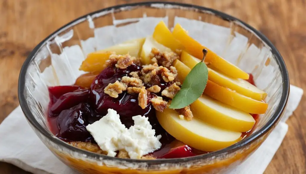 Cooked Fruit with Goat Cheese