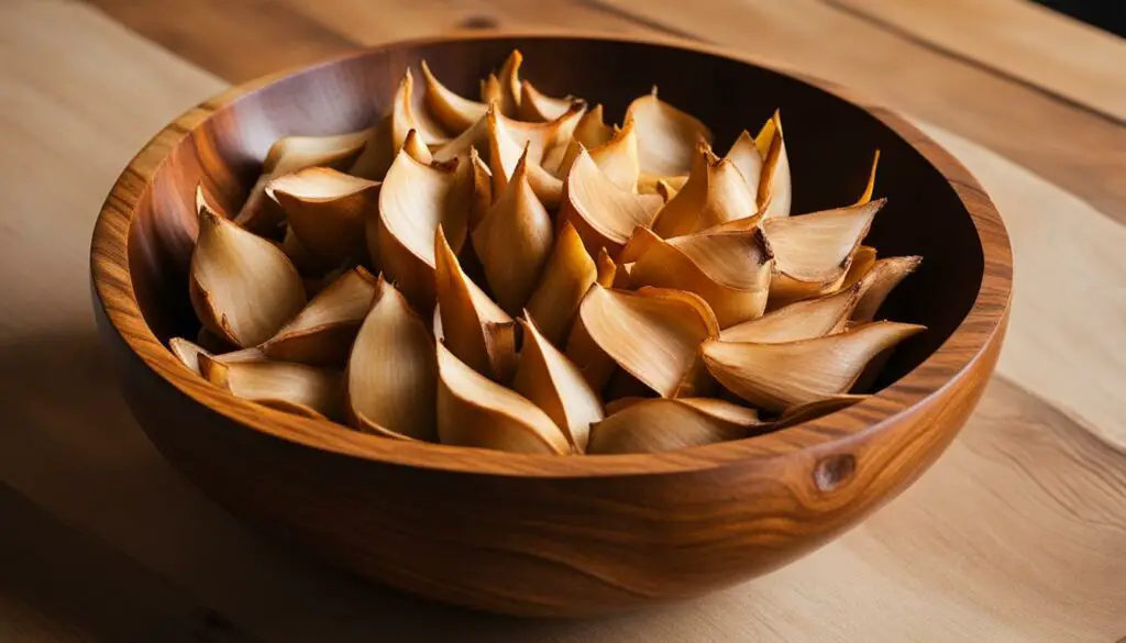 Galangal in a wooden bowl