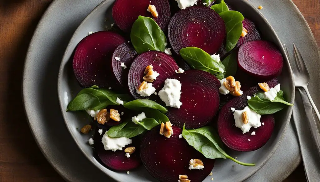Roasted Beets with Goat Cheese and Walnuts