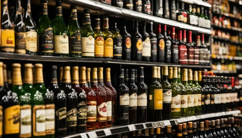 alcoholic beverages sold in grocery stores