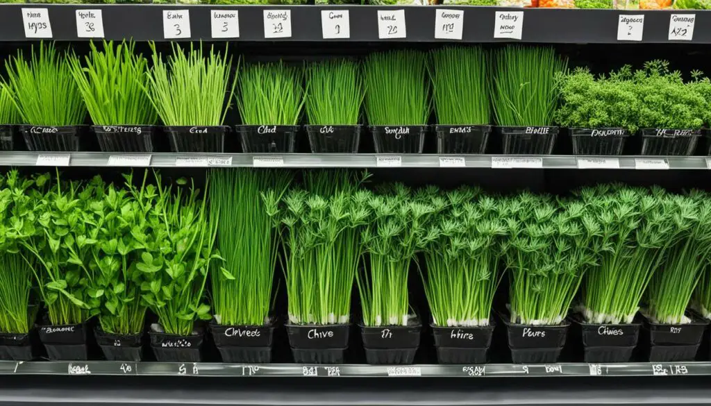 chives location in grocery store