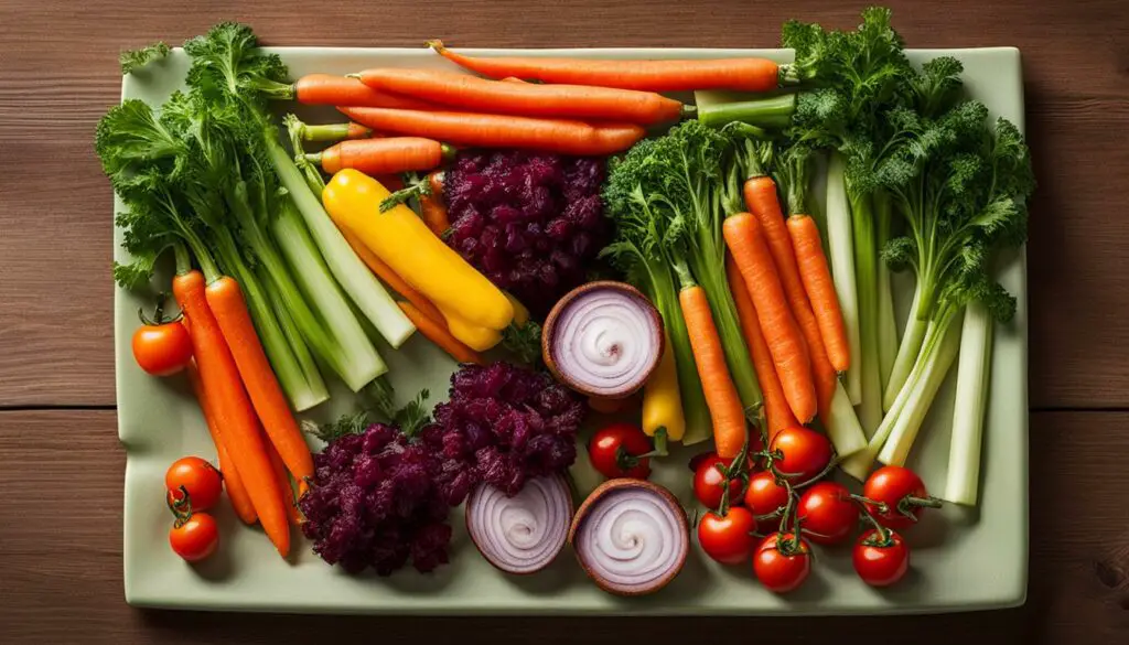 crunchy vegetable platter