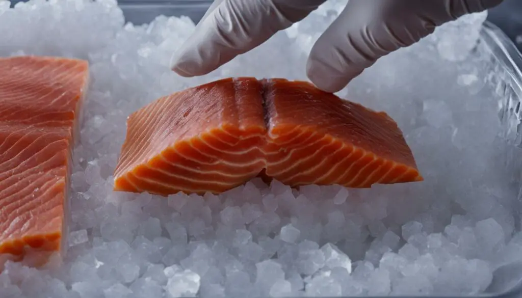 freezing raw salmon
