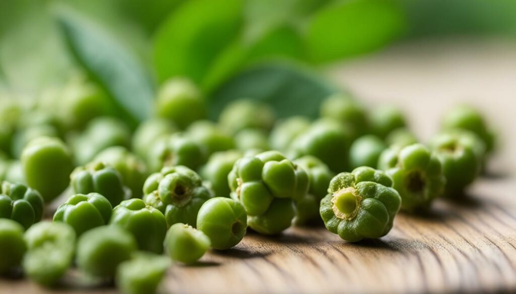 green peppercorns