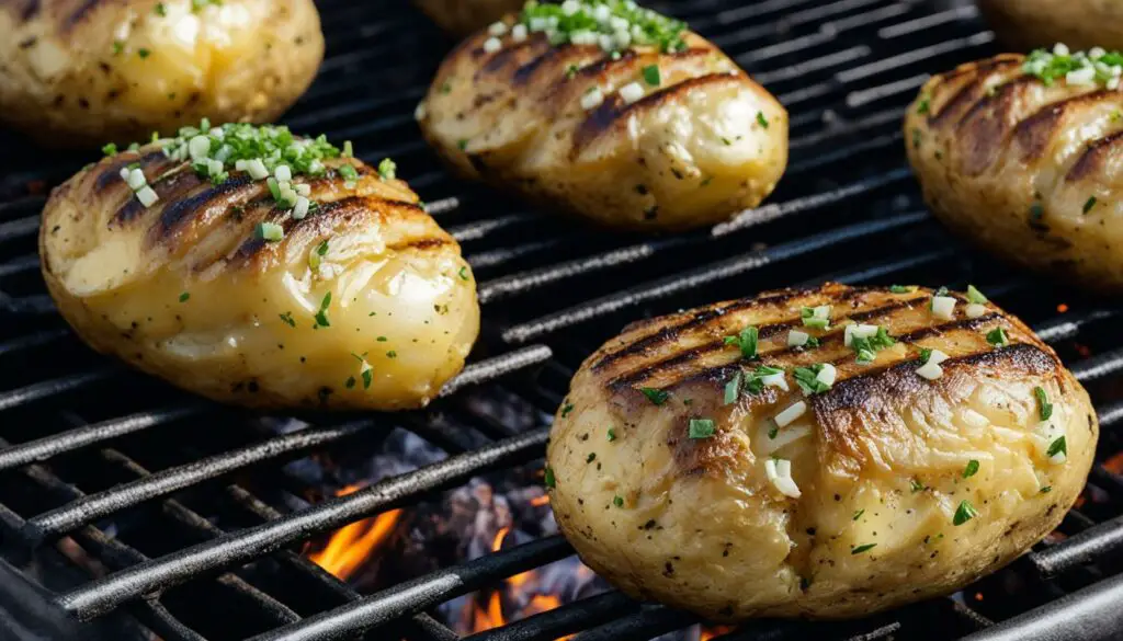 grilled baked potatoes