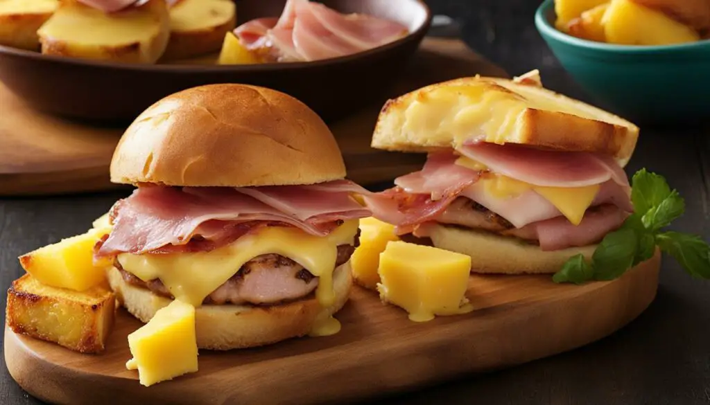 grilled pineapple with ham and cheese sliders