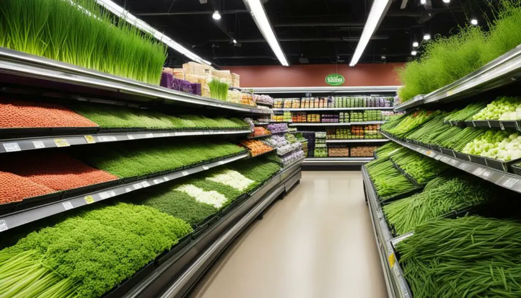 grocery store aisle for chives