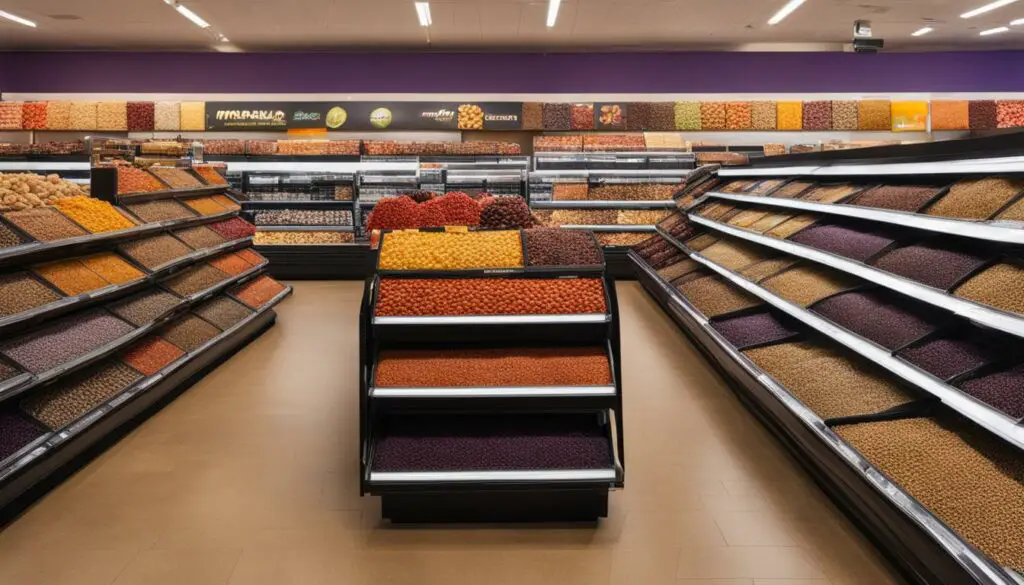 grocery store aisle for raisins