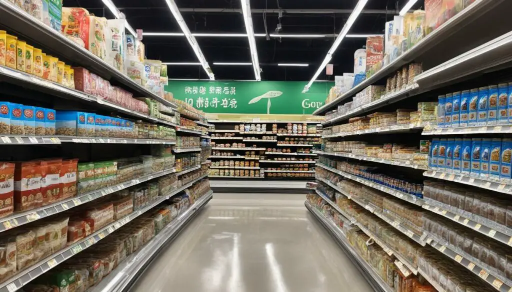 grocery store aisle for rice cakes