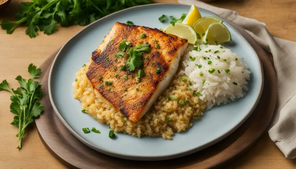 haddock with rice and quinoa
