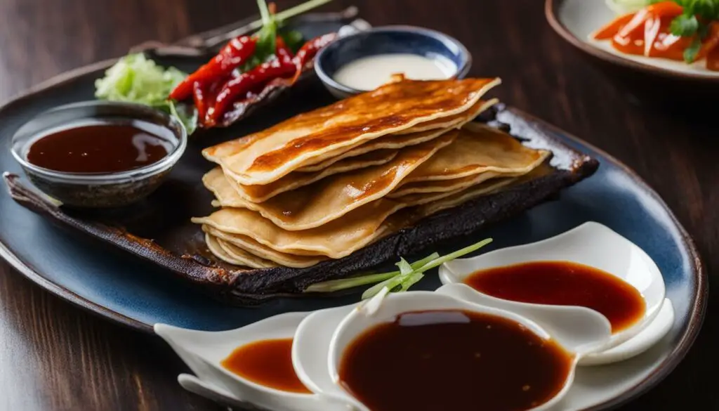 homemade peking duck pancakes and sauces