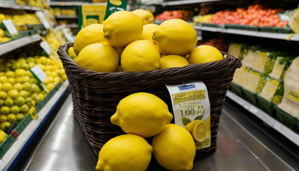lemon juice in produce section