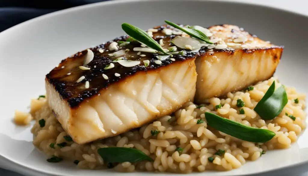 miso cod side - mushroom risotto