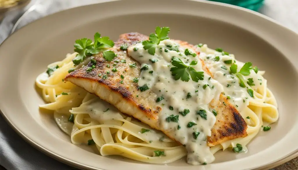pan fried tilapia with pasta