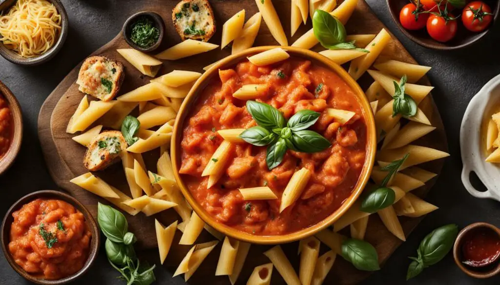 penne alla vodka appetizers
