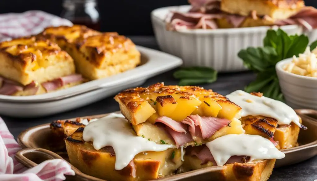 pineapple casserole with ham and cheese sliders