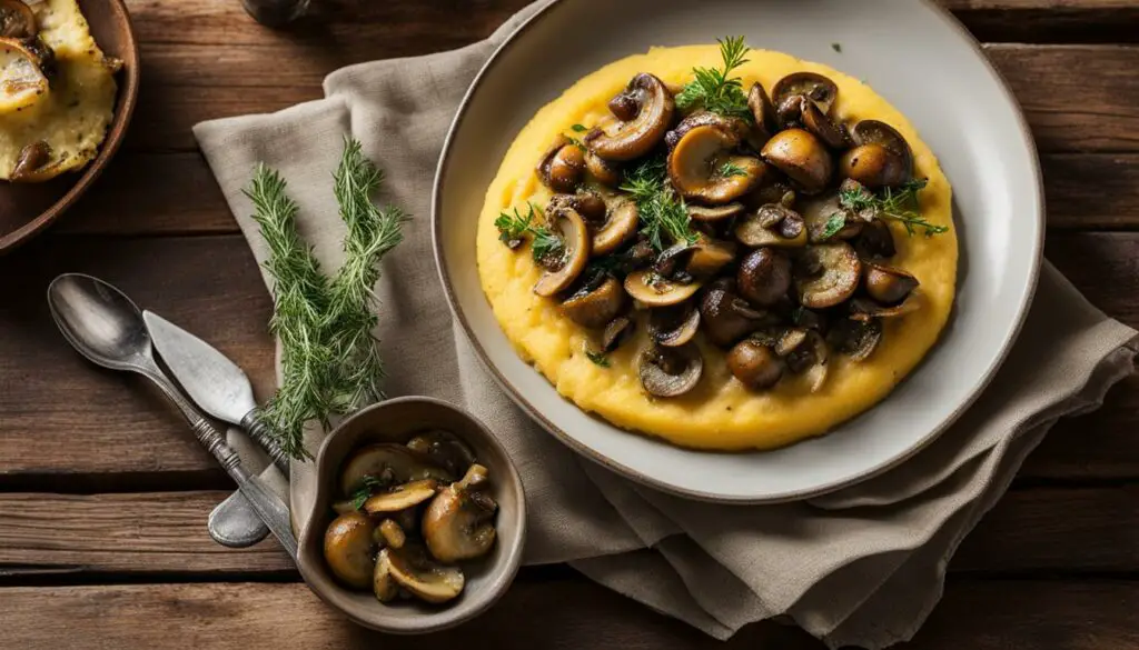 sautéed mushrooms and polenta