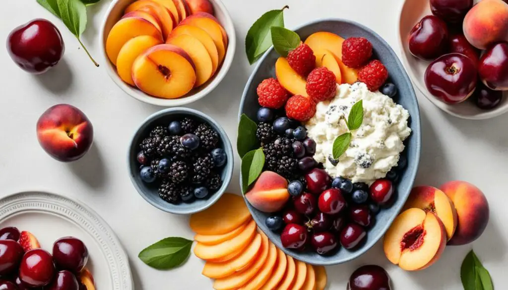 seasonal fruit with goat cheese