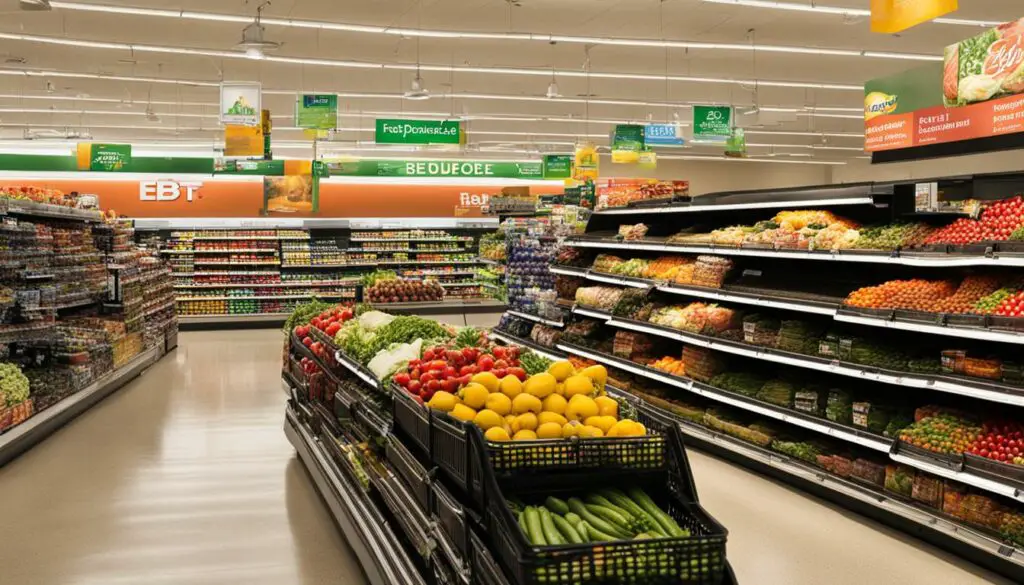 supermarket with EBT logo