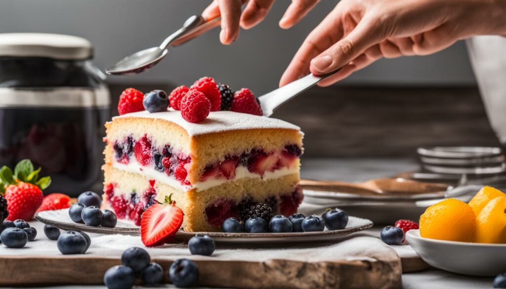 Reducing sugar in blended cakes