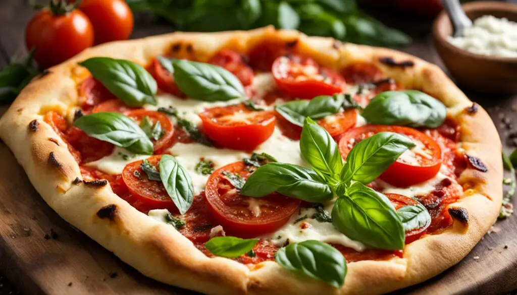 tomato basil ricotta pizza