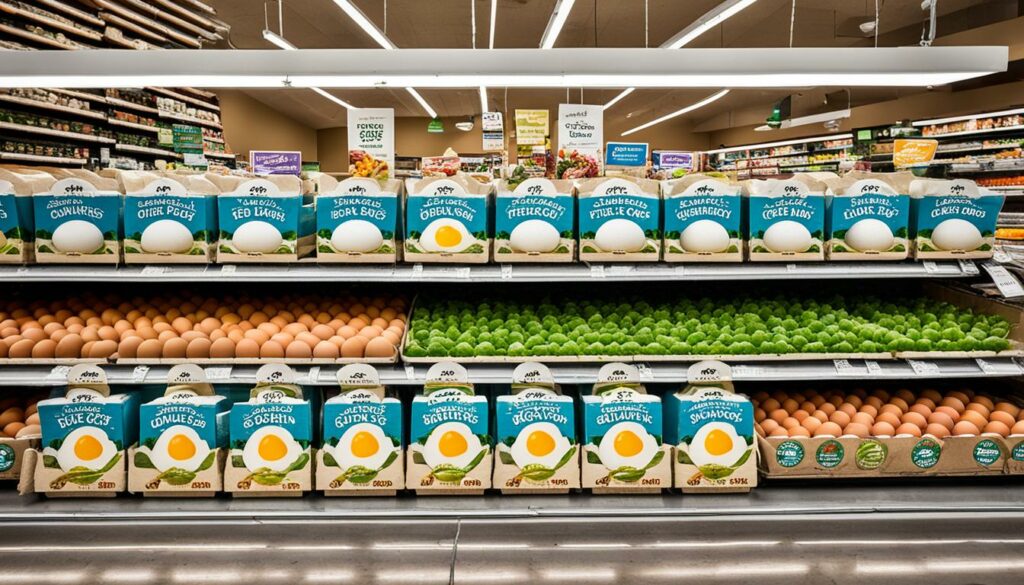 duck eggs for sale in grocery store