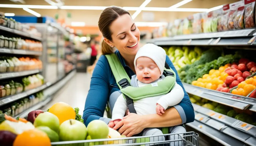 grocery shopping with newborn