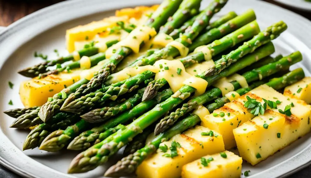 asparagus and au gratin potatoes