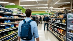can you take a backpack into a grocery store
