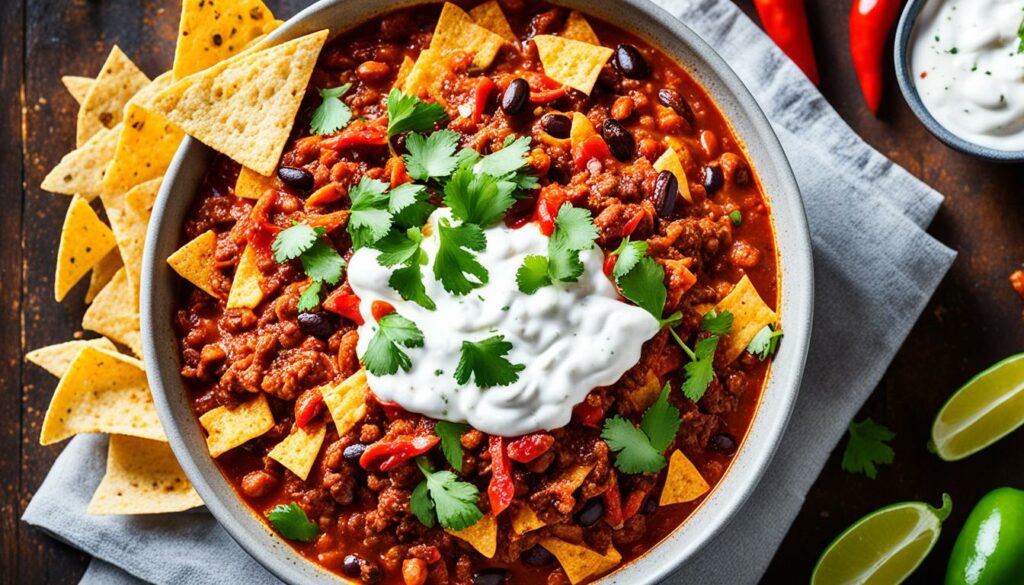 tortilla chips with chili
