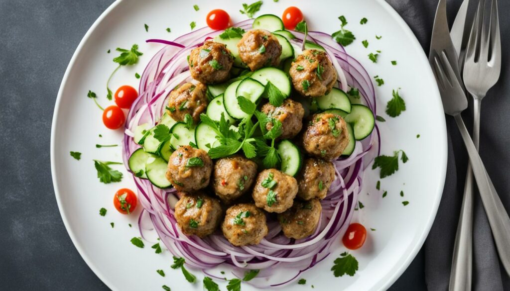 Swedish meatballs cucumber salad