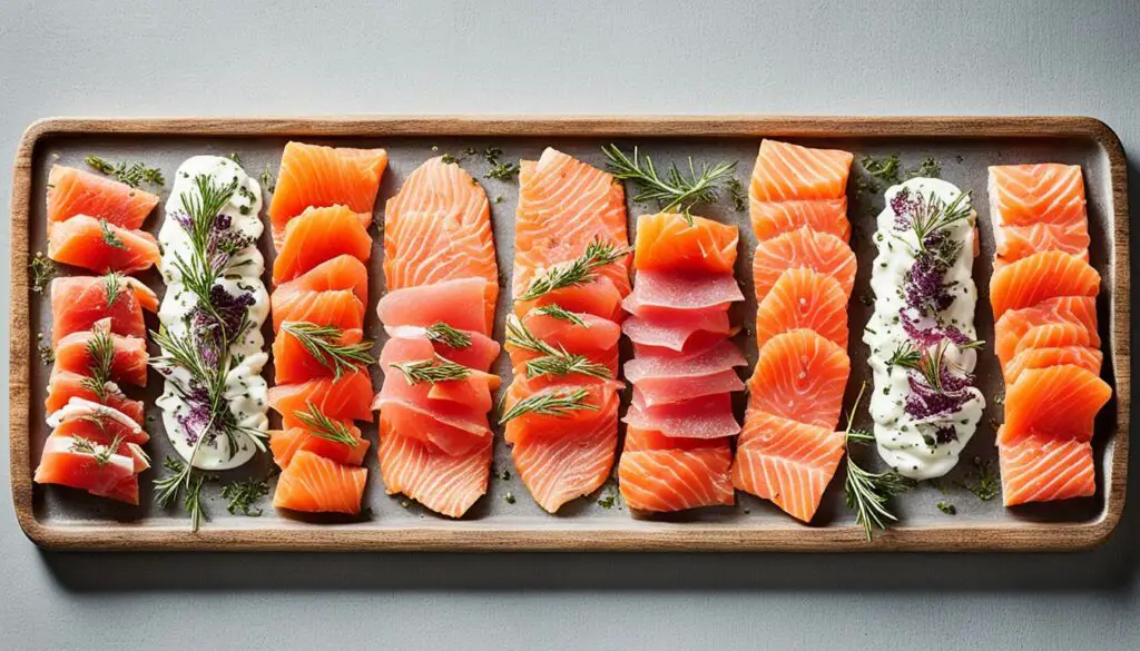 Varieties of cured salmon