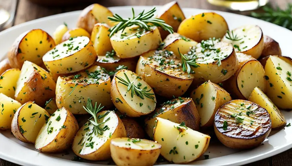 garlic roasted potatoes for baked fish