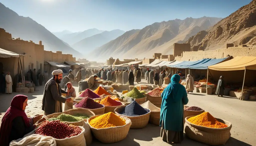 grocery shopping in rural Afghanistan