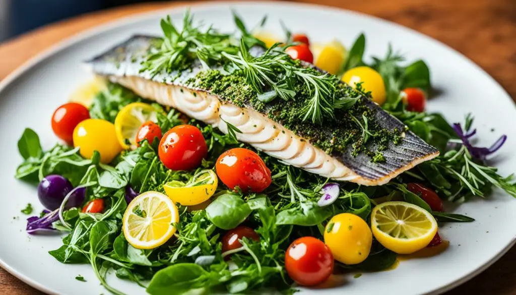 herb salad for baked fish
