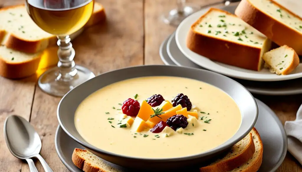 wine and beer cheese soup